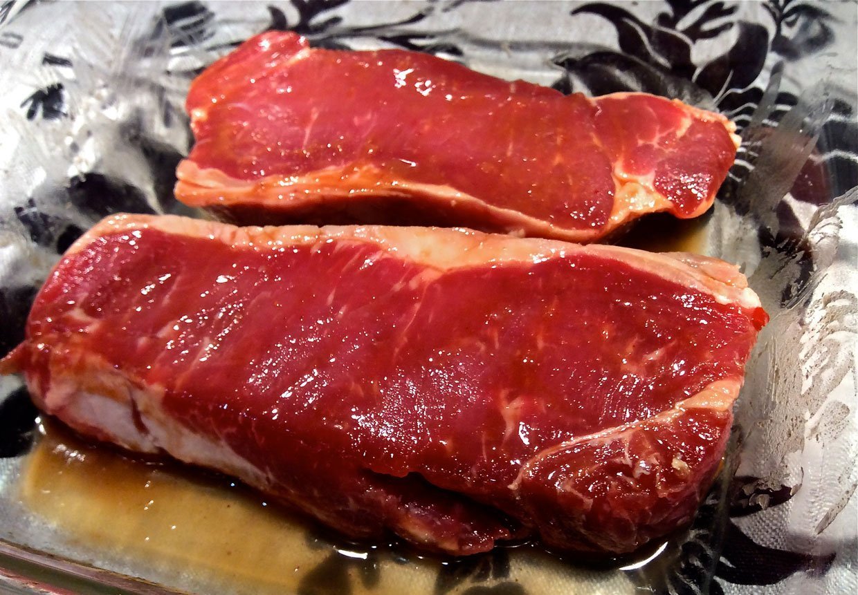 Beef sirloin steak ready to cook