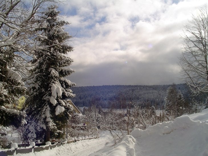 snow covered landscape and view