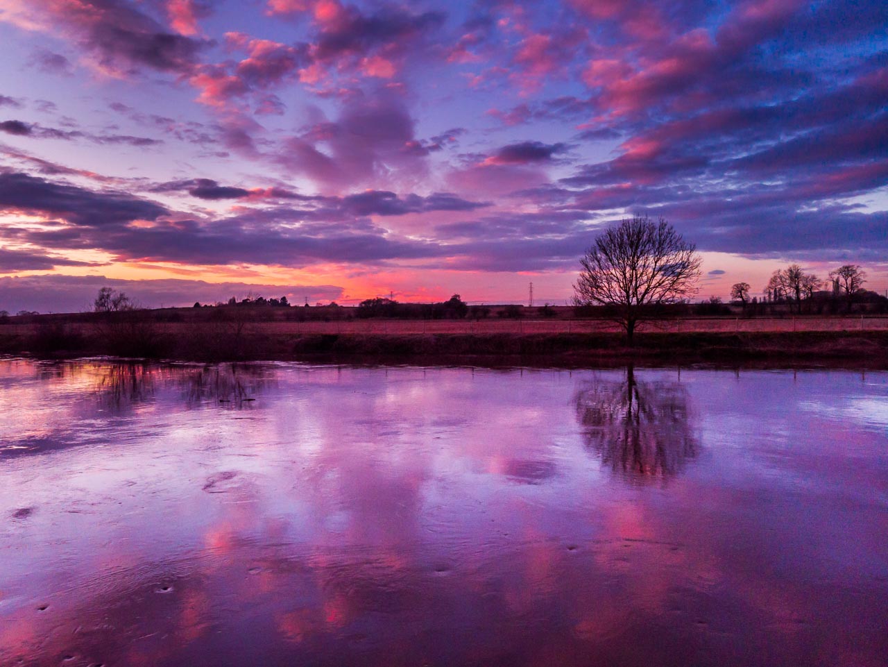 river ouse in purple skies