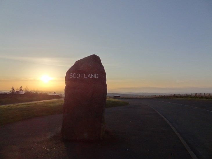 DSC00357 the border stone england and scotland on A68