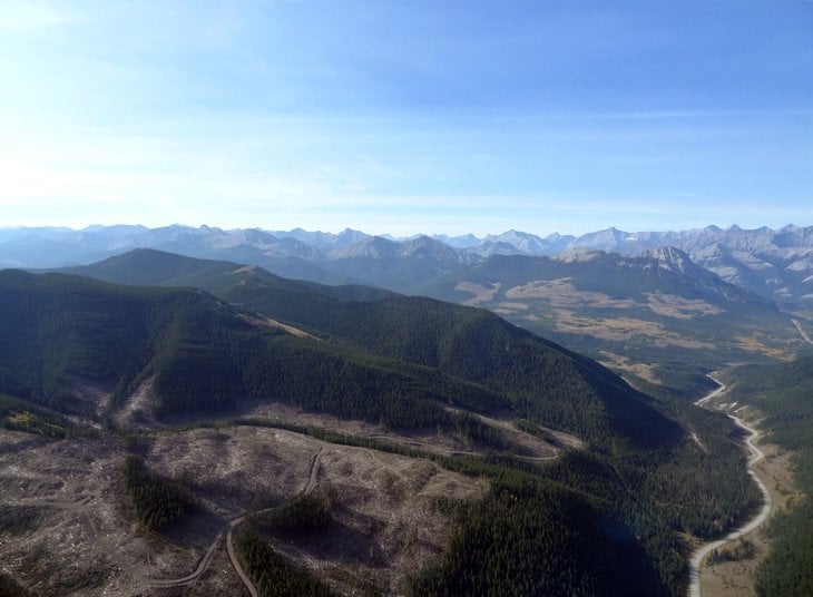 rockies of canada from above