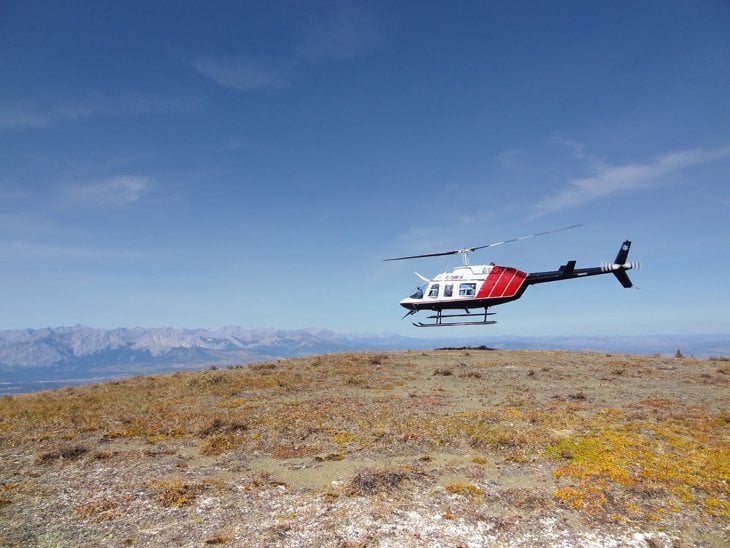 taking off from the top in helicopter