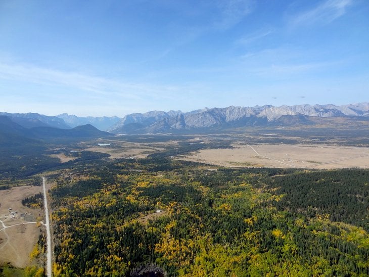 flying out of the rockies and the view below