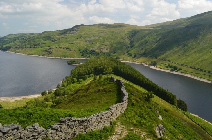 looking down Riggindale Ridge to haweswater