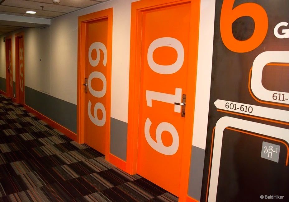 colourful doors to the rooms