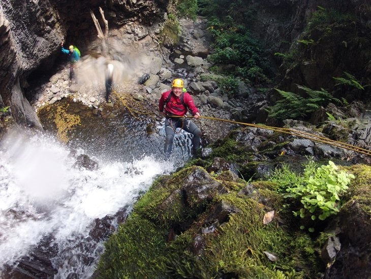 waterfall abseiling, Paul Steele