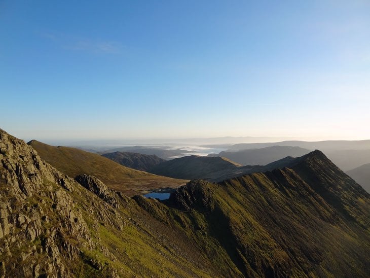 looking back at Striding edge