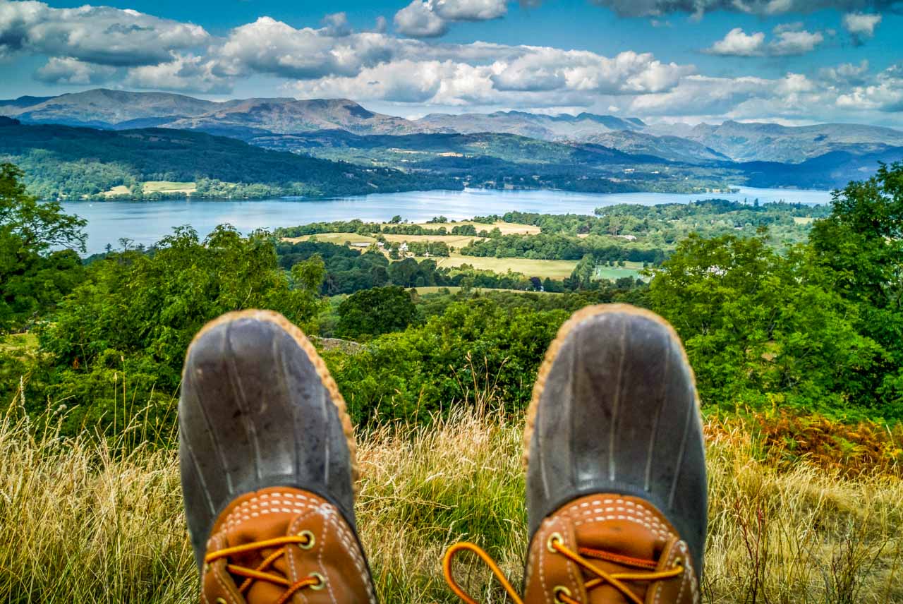 Bean Boots on a hike