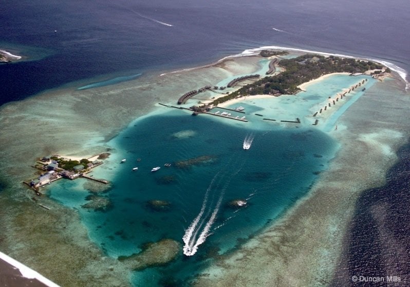 maldives island from above