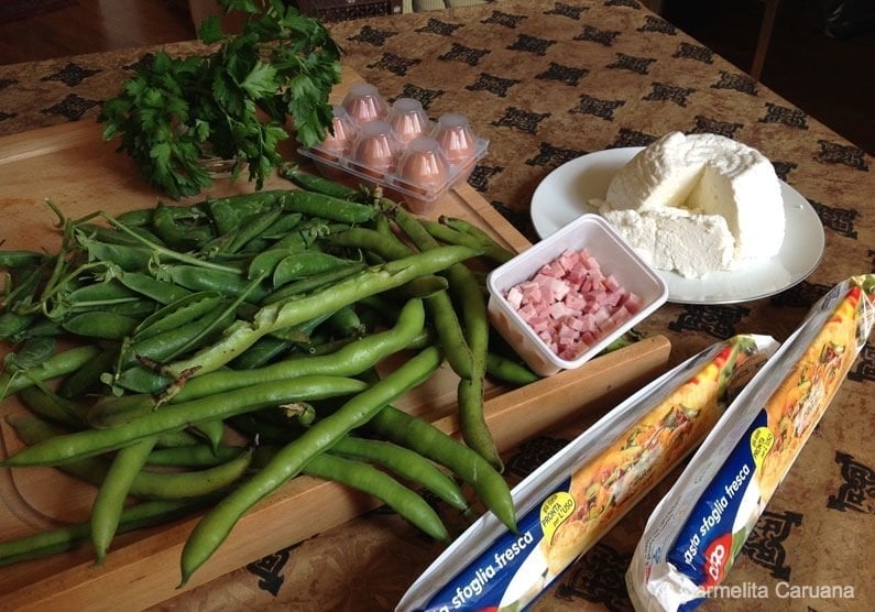 Torta ta L-Irkotta (Maltese Ricotta Pie) ingredients