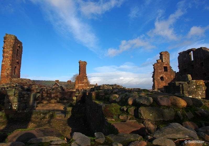 fallen walls of Penrith Castle