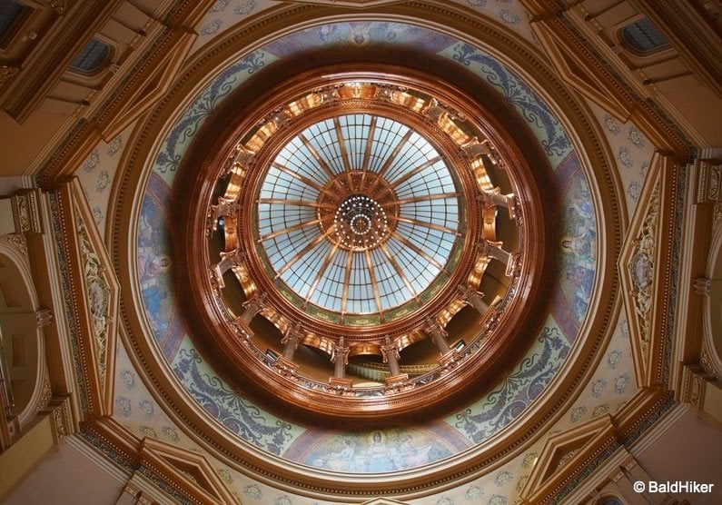 looking up at the dome