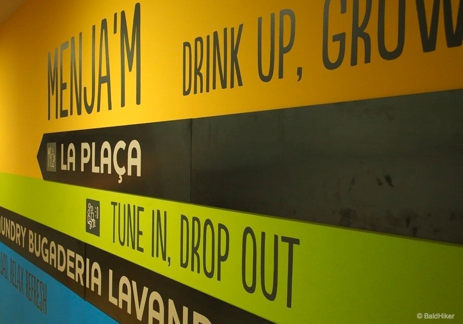 signs of where to go on the walls