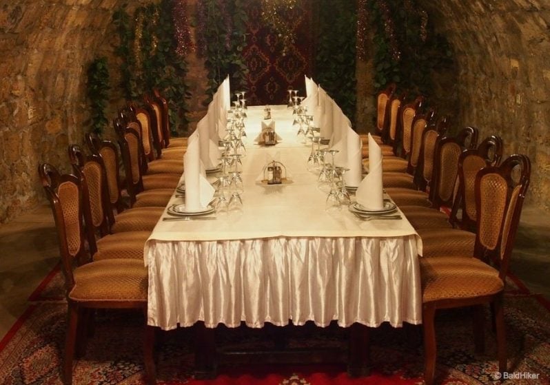 function room in a caravanserai in old city baku