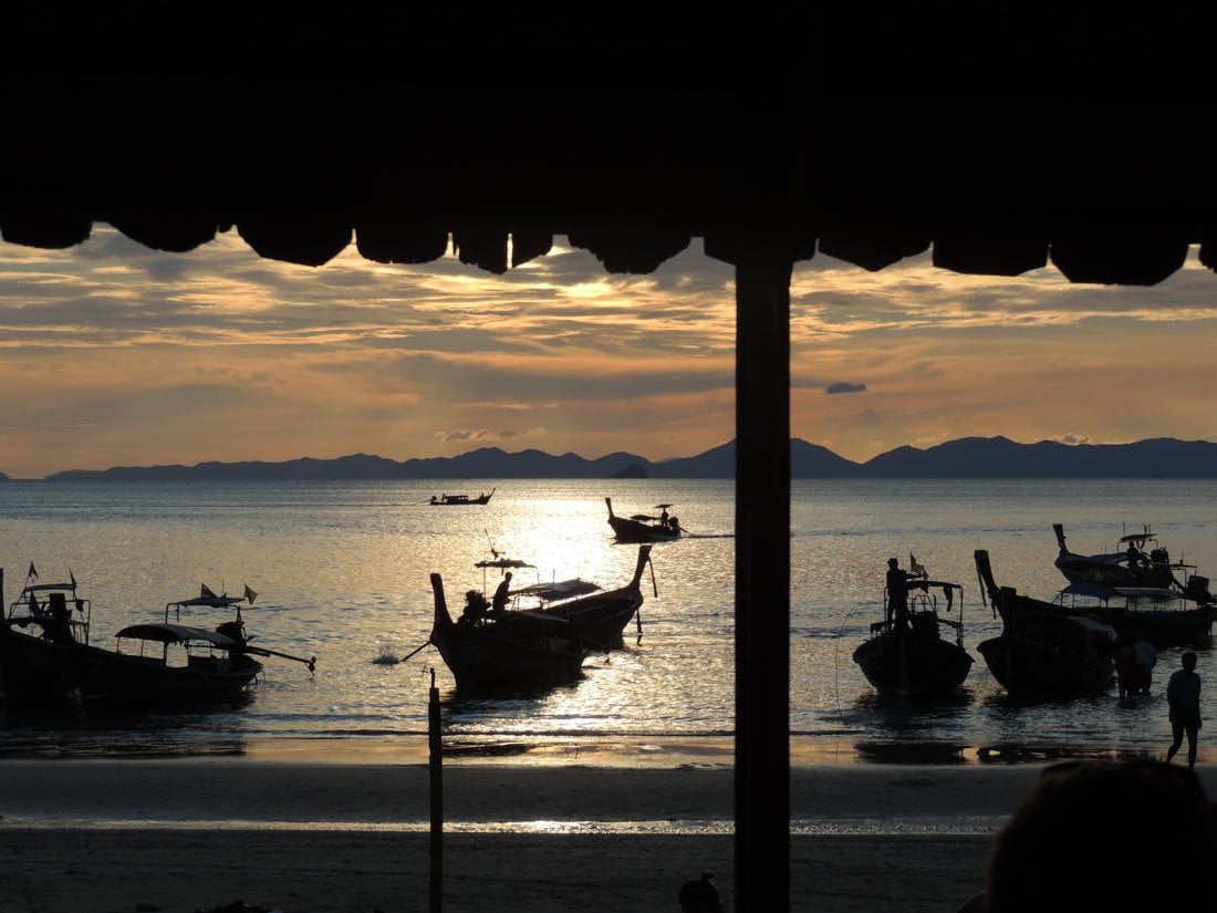 sitting at the beach view