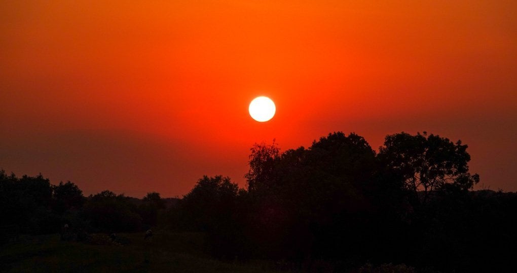 oeange sunset clear skies