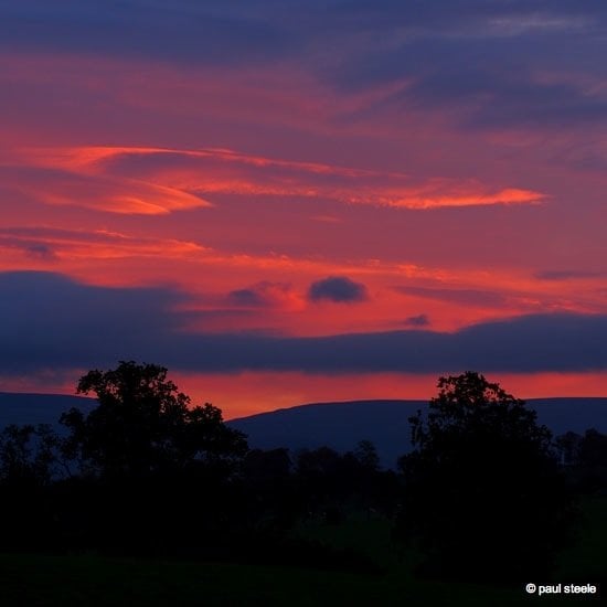 dawn in the eden valley with red sky