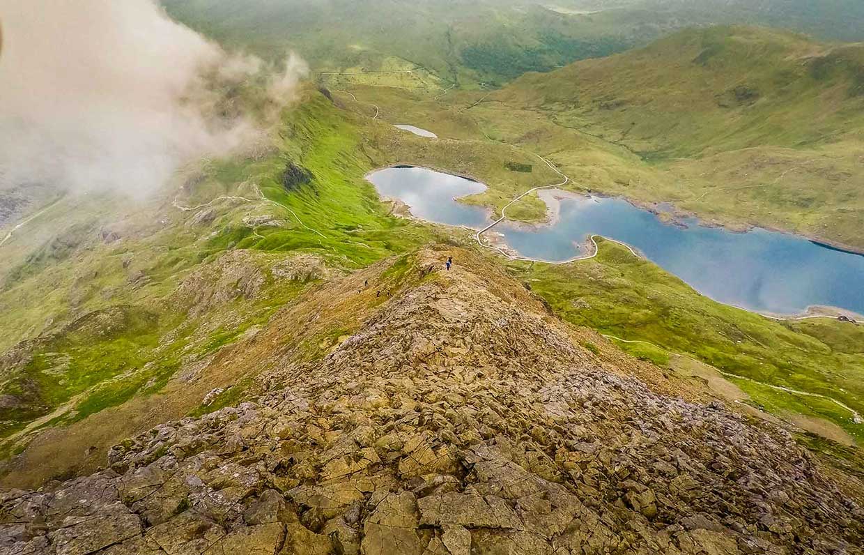 at the top of Crib Goch view