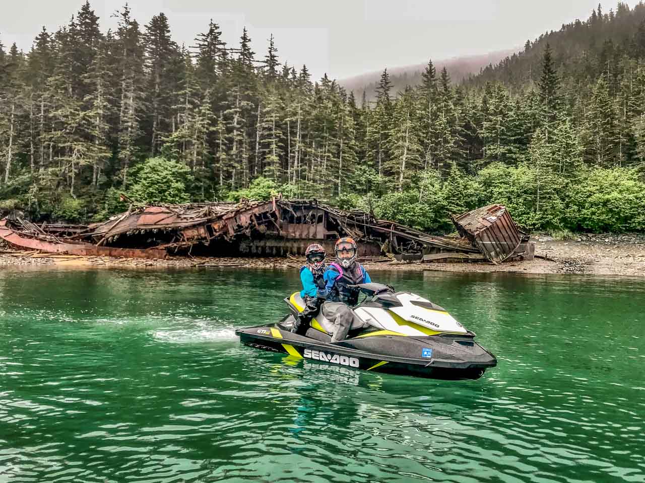 on a jetski in Alaska