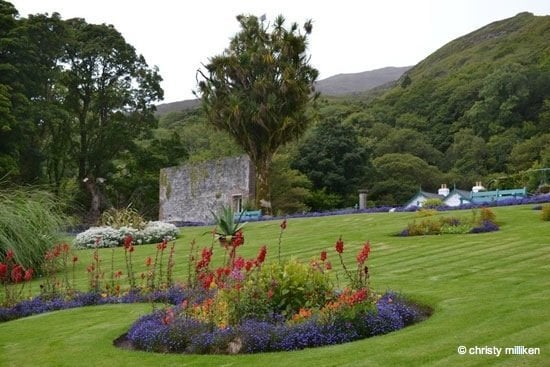 Flower beds in the walled gardens