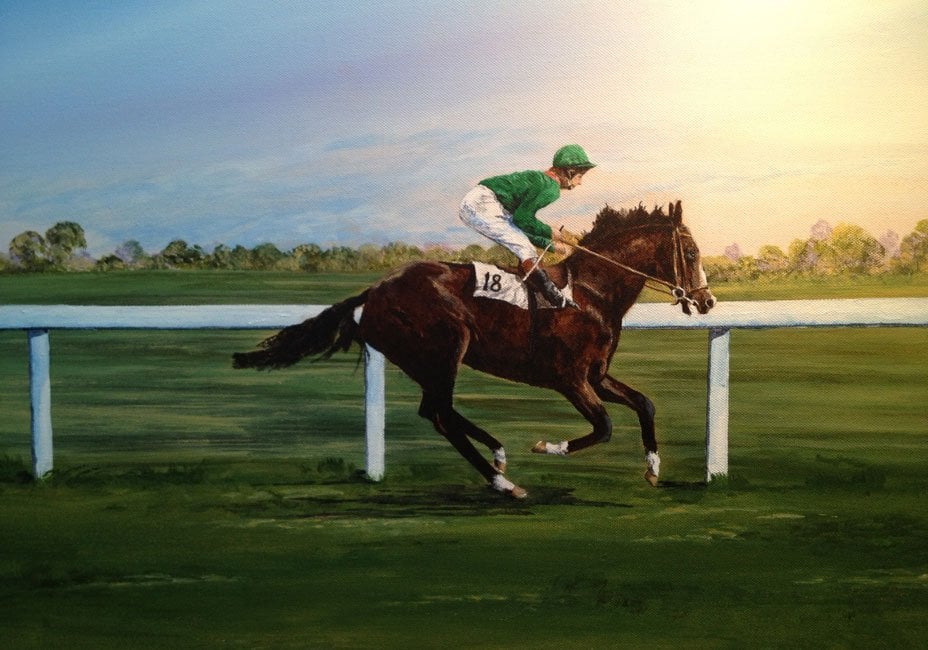 horse racing painting by Charles Evans