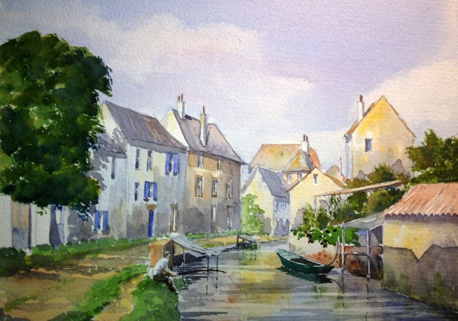 european street scene painting by Charles Evans