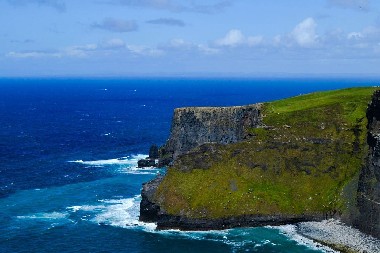 cliffs and blue ocean