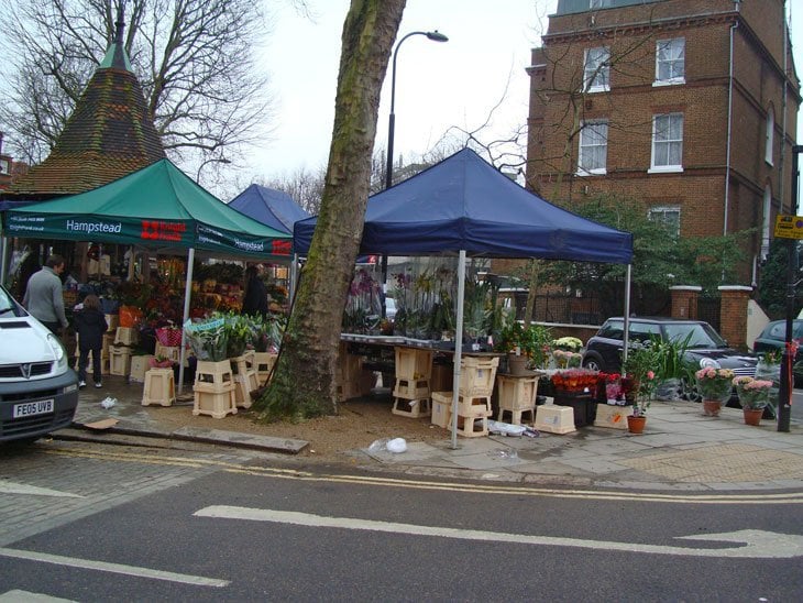 flower stalls at swiss cottage