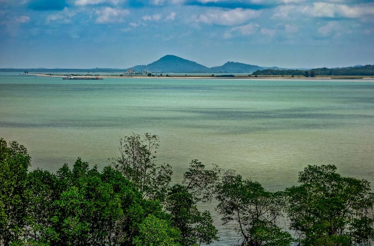 the blue sea at Pulau Ubin, Singapore