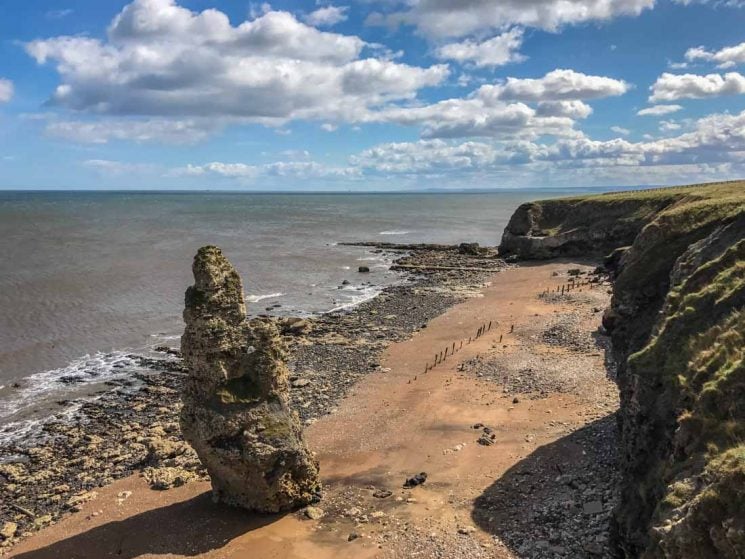 rock formation on beach near Seaham