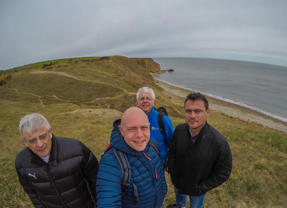 team walk at Easington Colliery